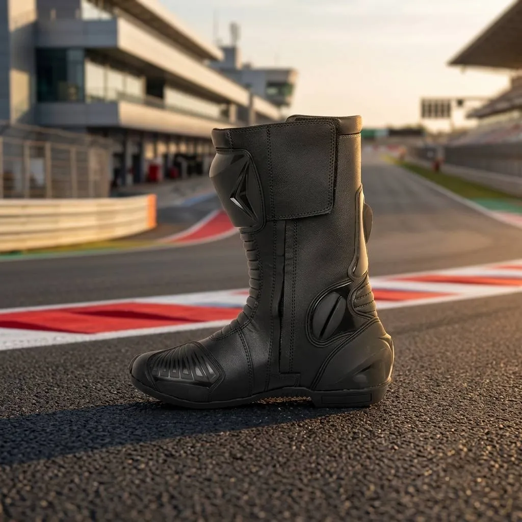 Men's Leather Motorcycle Racing Boots | Protective Biker Riding Boots for Touring & Street Riding - Image 3