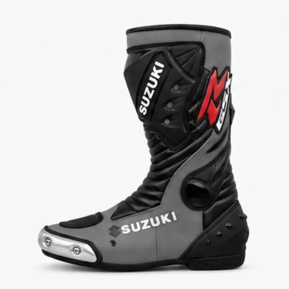 TRIFECTA Storm Racing Motorcycle Boots | Grey & Black Biker Boots for Men - Image 3