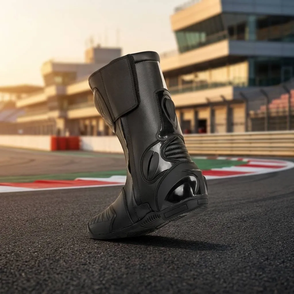 Men's Leather Motorcycle Racing Boots | Protective Biker Riding Boots for Touring & Street Riding - Image 4