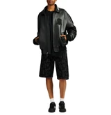 Avirex USA Established 1975 Premium All-Black Leather Bomber Jacket - Image 5