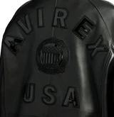 Avirex USA Established 1975 Premium All-Black Leather Bomber Jacket - Image 4