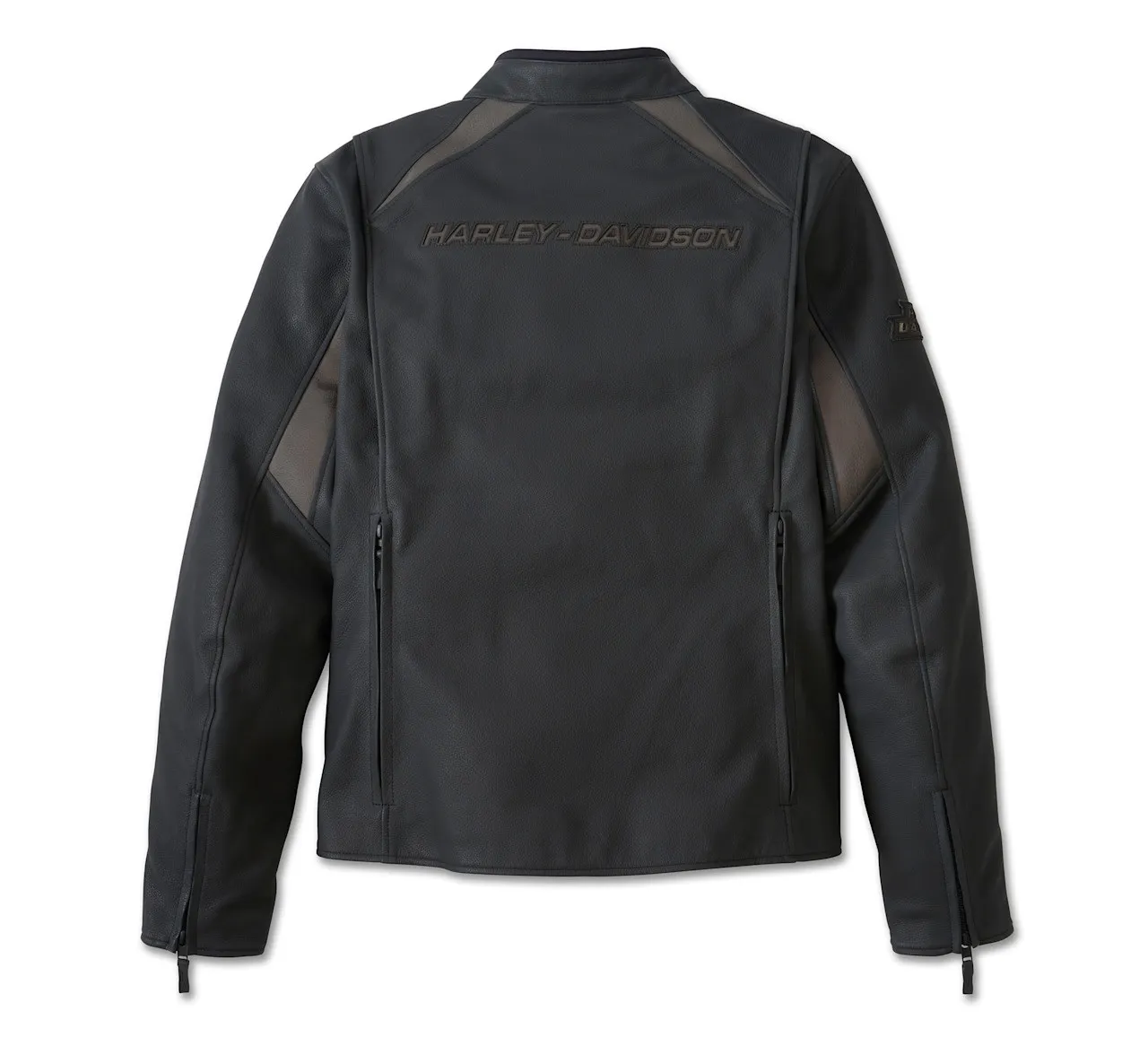 Harley-Davidson Black Leather Moto Jacket with Adjustable Side Tabs - Image 2