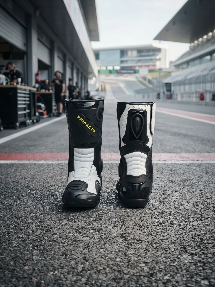 TRIFECTA Motorcycle Racing Boots – Genuine Leather Sport Riding Boots - Image 4