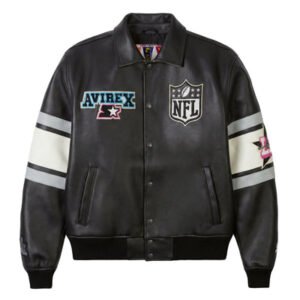 Avirex x Starter Official NFL Shield Leather Flight Varsity Jacket
