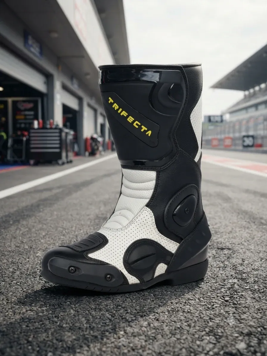 TRIFECTA Motorcycle Racing Boots – Genuine Leather Sport Riding Boots - Image 5