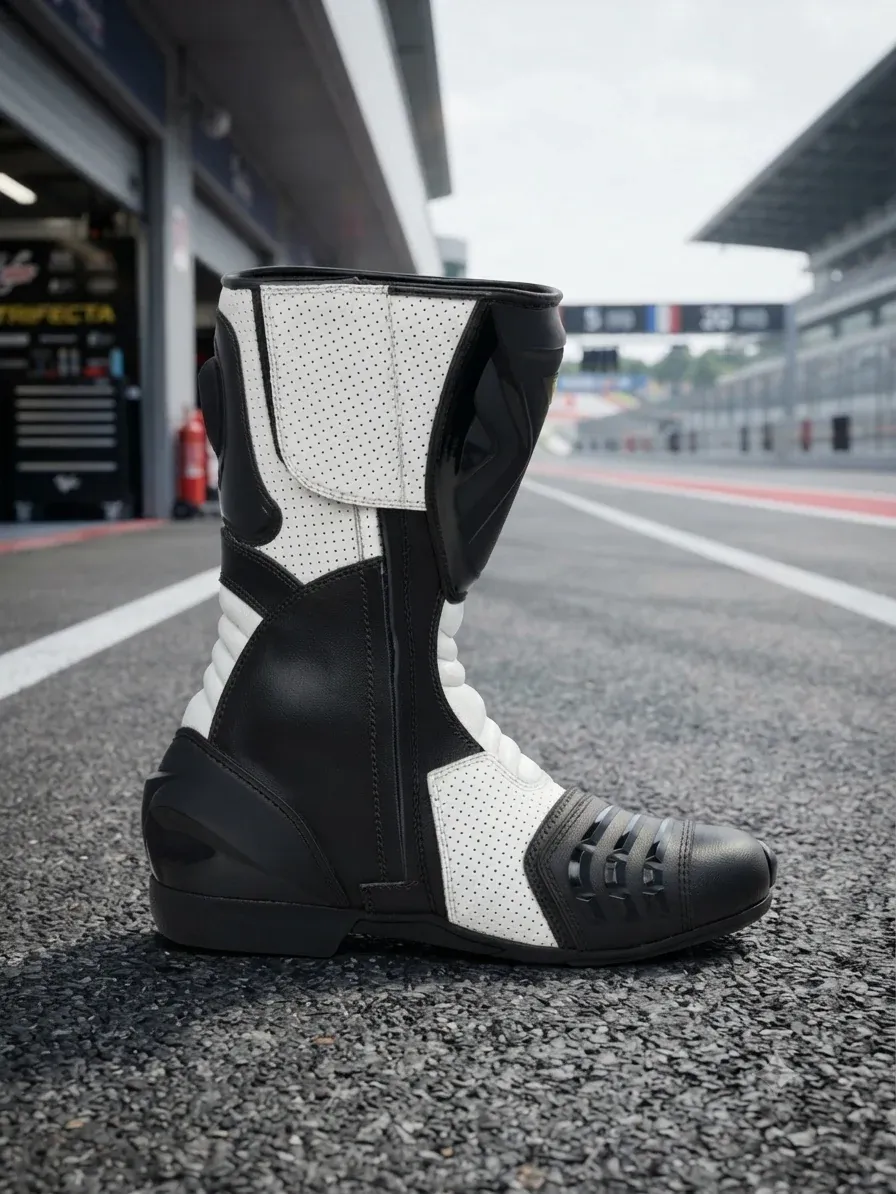 TRIFECTA Motorcycle Racing Boots – Genuine Leather Sport Riding Boots - Image 6