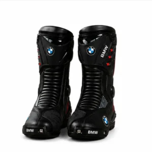 TRIFECTA Men's Motorcycle Boots | Black Biker Boots with Ankle Protection for Motorbike Riding